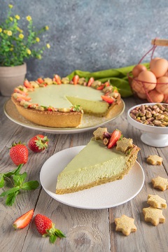Crostata fredda con ricotta e pistacchi