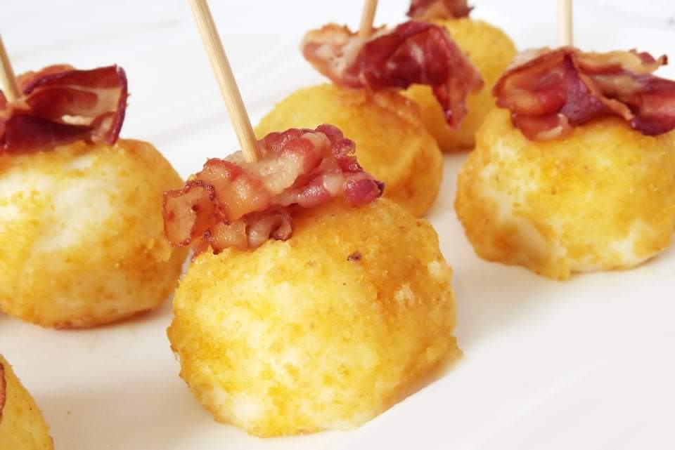 Palline di polenta con bacon
