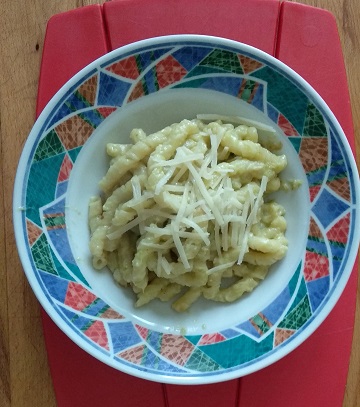 Pasta con
crema di peperoni